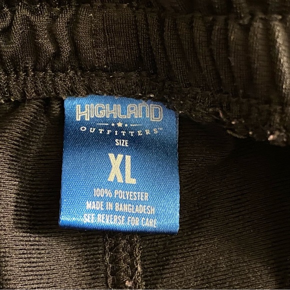 Mens Highlands Stretch Jogger Pants Size XL Black With Side White Striped - Picture 2 of 10